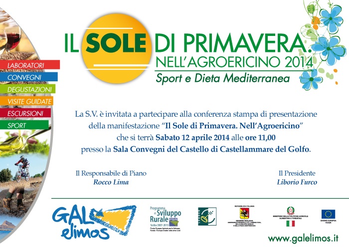 Il Gal Elimos presenta «Il Sole di Primavera. Nell’Agro-Ericino»