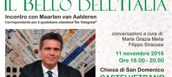 Domani a Castelvetrano il giornalista Maarten Van Alderen parlerà del bello dell’Italia