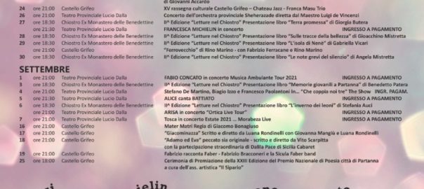 Reso noto il cartellone degli eventi di Artemusicultura a Partanna