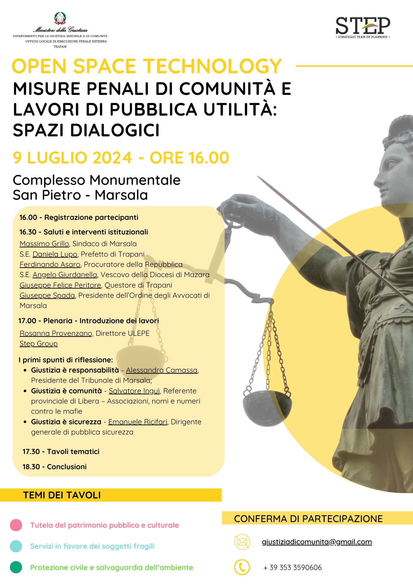 Misure penali di comunità e lavori di pubblica utilità: un evento partecipativo al Complesso San Pietro di Marsala