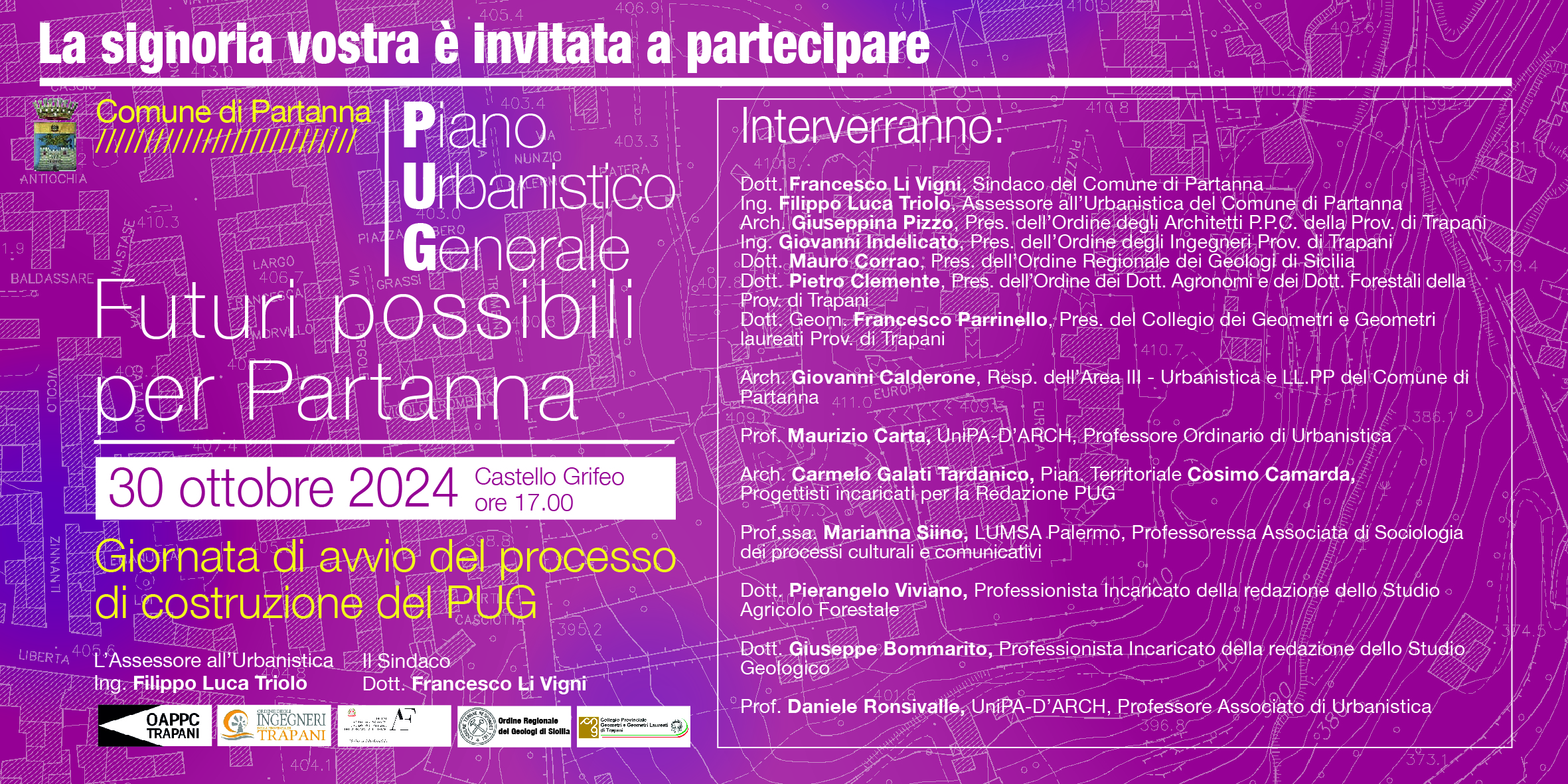 Il 30 ottobre giornata di avvio del processo di costruzione del Piano Urbanistico Generale (PUG)