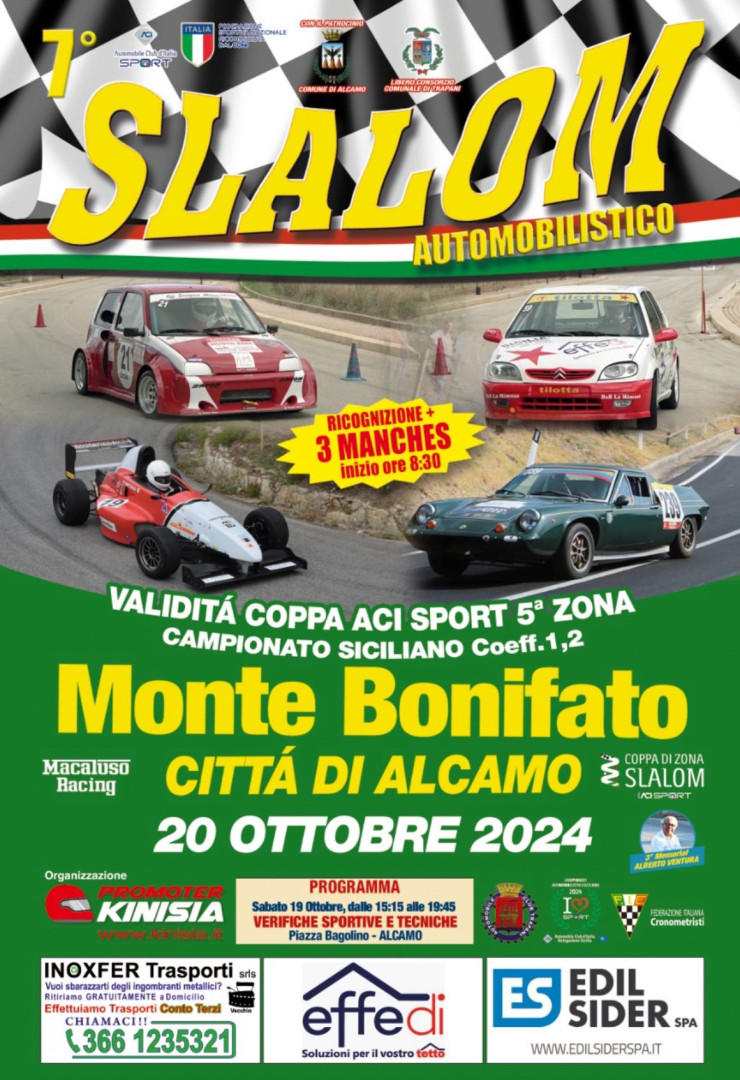 Ad Alcamo il 7° Slalom Automobilistico Monte Bonifato