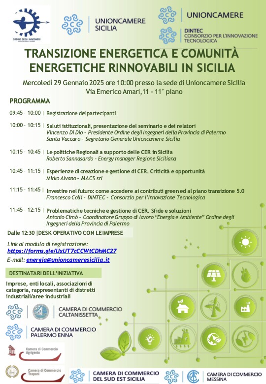 Aumentano consumi di energia, coperti solo per un terzo da rinnovabili. Unioncamere chiede ai sindaci di creare le Cer